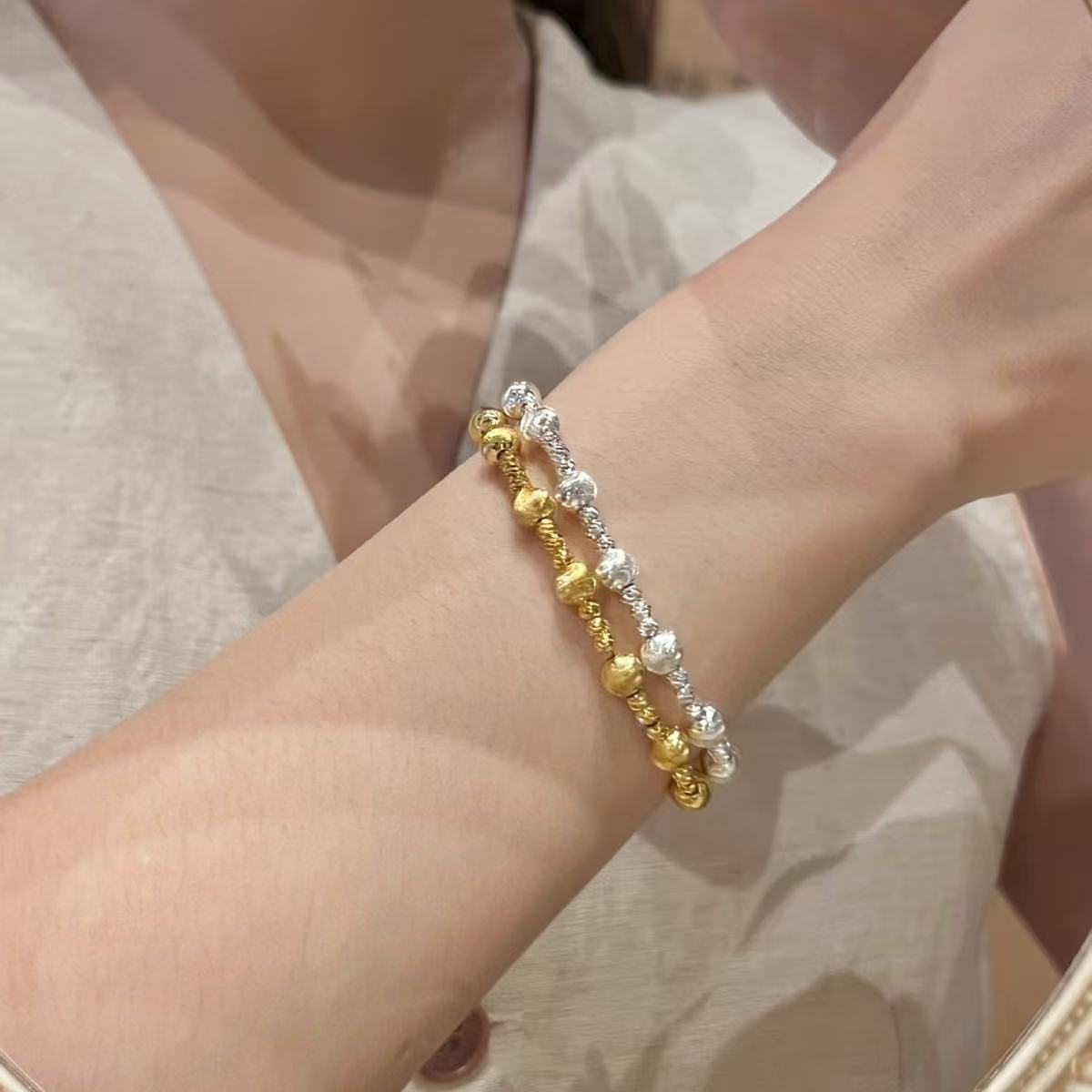 Light-luxury cat-eye beaded bracelet